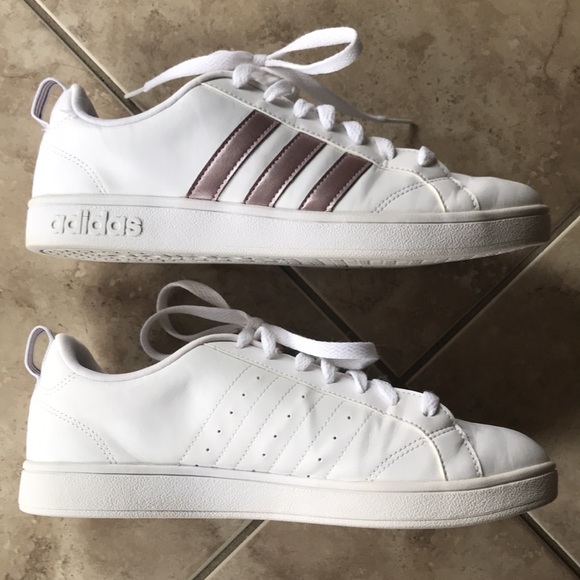 Adidas White and Rose Gold Women's Sneakers - Picture 3 of 13